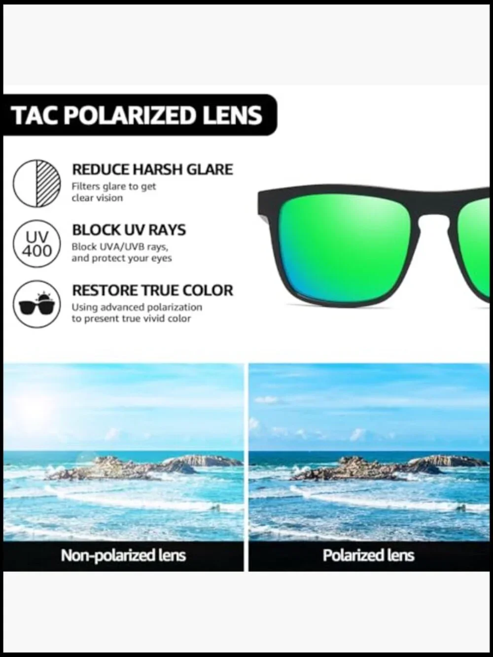 ANSI Z87.1 Safety Sunglasses, Polarized UV400 Protection for Work & Driving